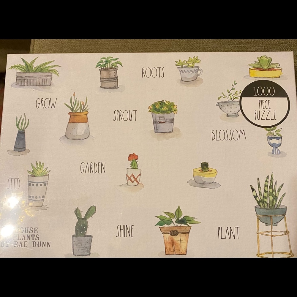 RAE DUNN "House Plants" 1000 Piece Puzzle - New & Giftable Plastic-Wrapped Box